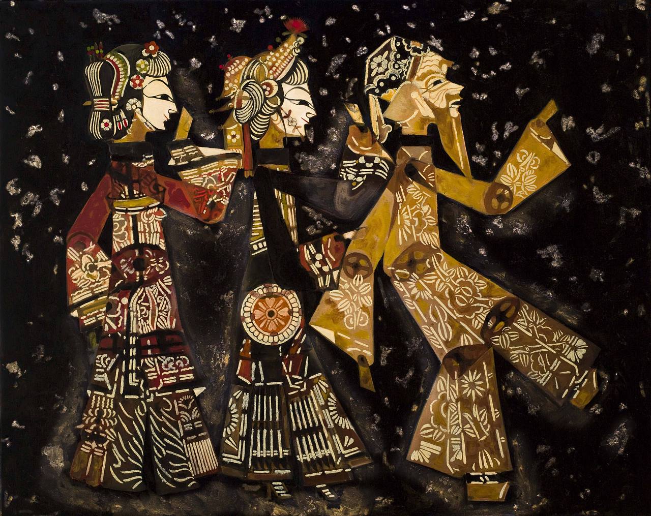 戏剧插画二皮影戏字母插画