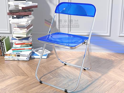 北欧INS风透明折叠椅/3D建模渲染/详情视觉设计