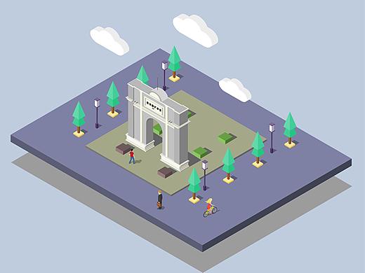 关于中国矿业大学的2.5d插画练习