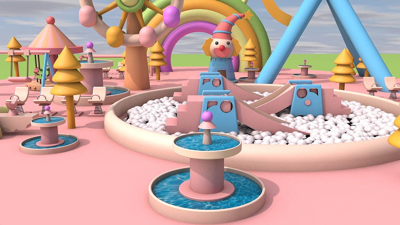 原創(chuàng)C4D游樂園建模（圖ZMjM1MzQ3OTAw） - 場景 - 站酷設(shè)計(jì)師豬娜子原創(chuàng)素材 - 站酷ZCOOL