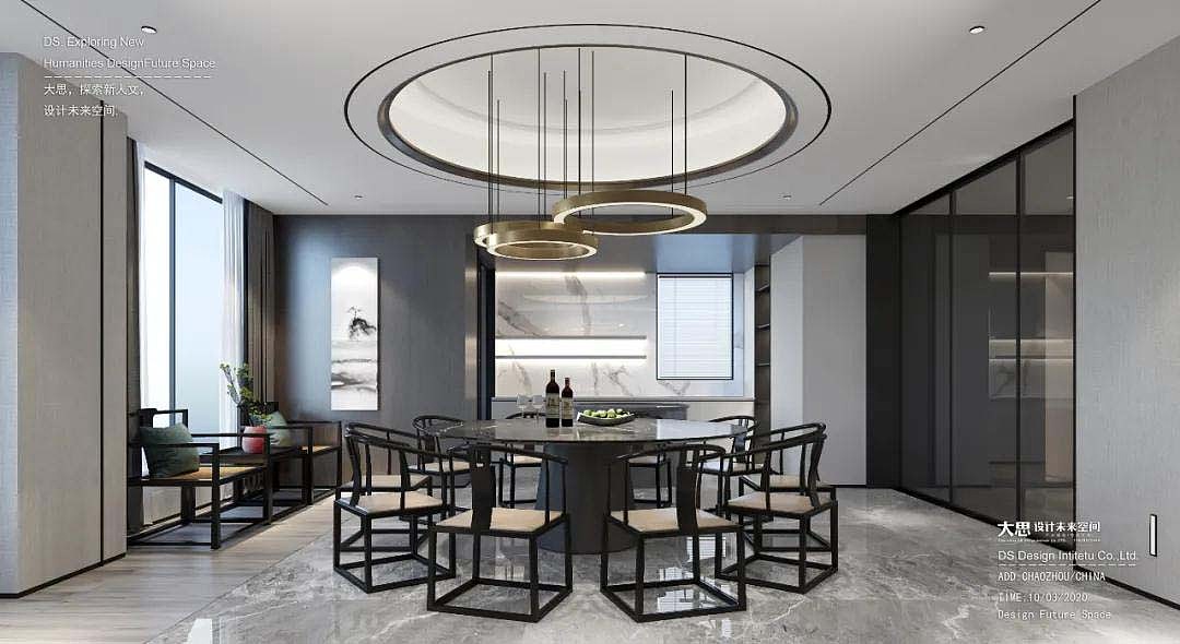 大思设计丨虚致吉祥-极简新中别墅（图ZMjEzMzk5MTAw） - 家装设计 - 站酷设计师大思设计原创素材 - 站酷ZCOOL