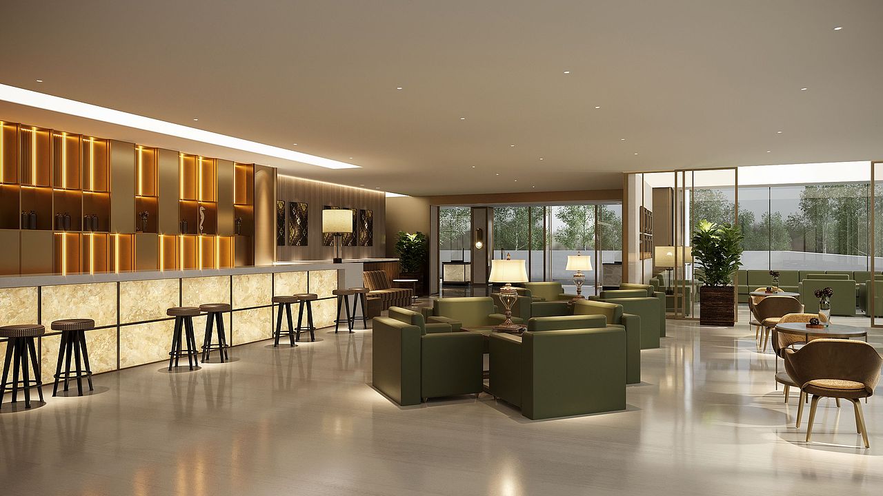 一套售楼处的渲染图