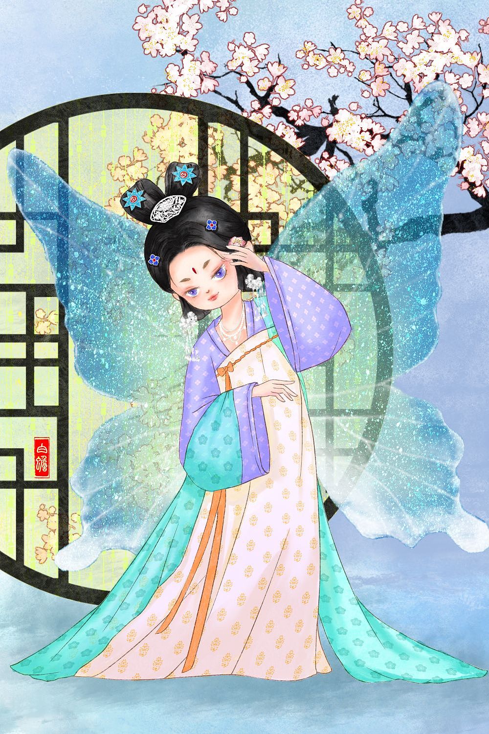 十二花神之二月杏花Q版拟人（图ZMzMxODgwNjUy） - 概念设定 - 站酷设计师白蟾RAN原创素材 - 站酷ZCOOL