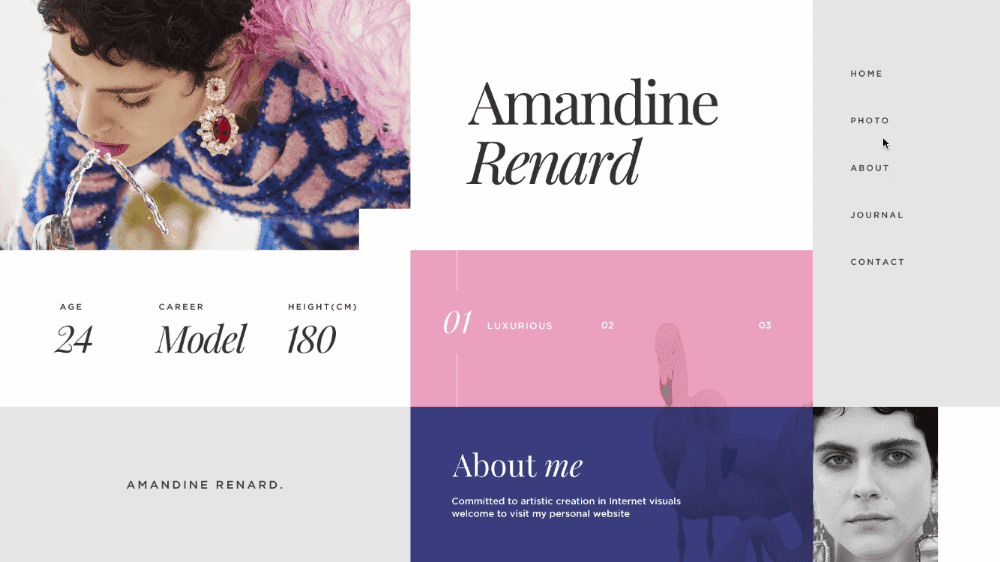 Amandine Renard Concept person website（图ZMTI4NDAyNTky） - 企业官网 - 站酷设计师定然葛格原创素材 - 站酷ZCOOL