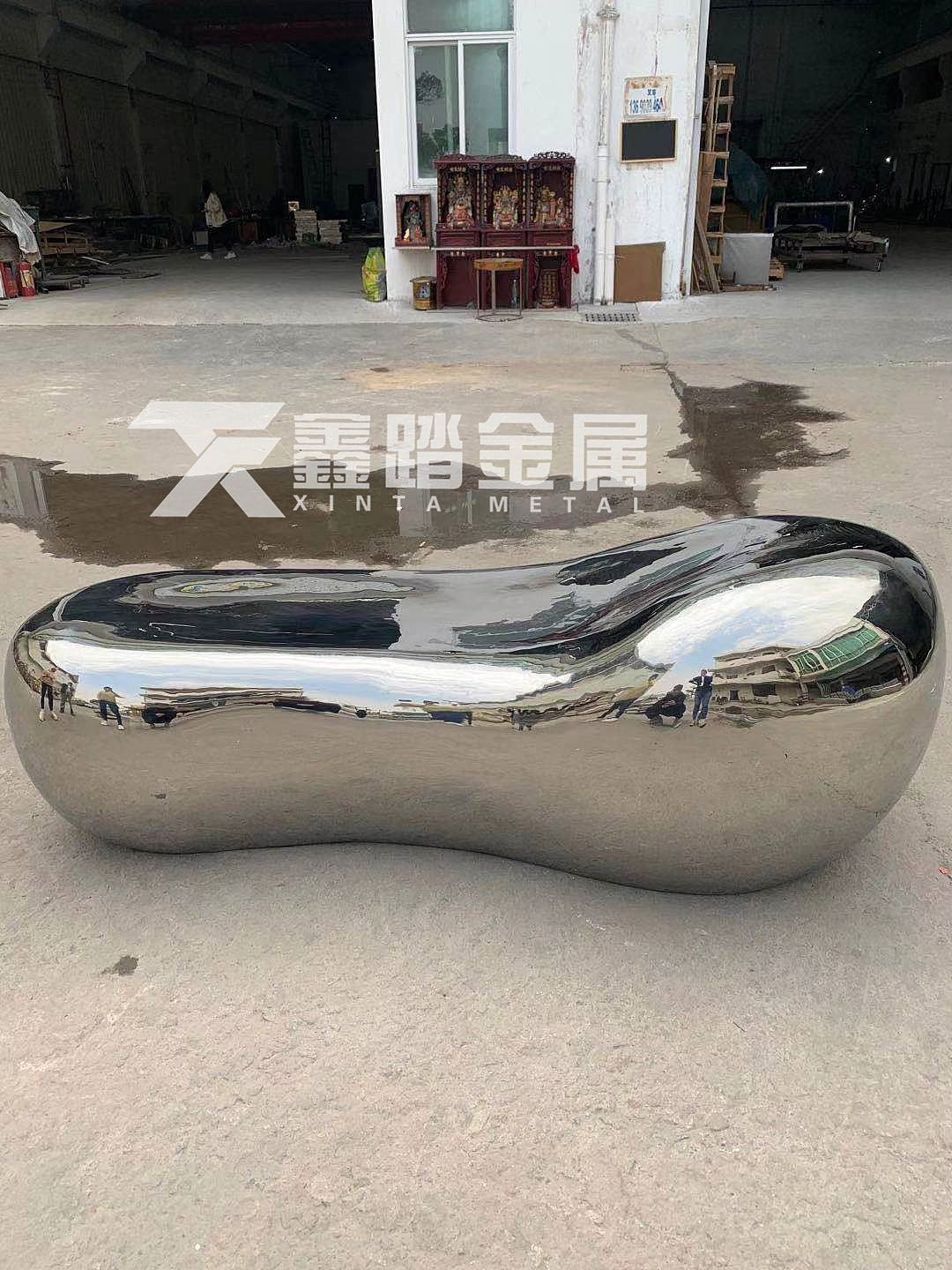 定制商场酒店大堂艺术造型坐凳手工锻造异形不锈钢坐凳