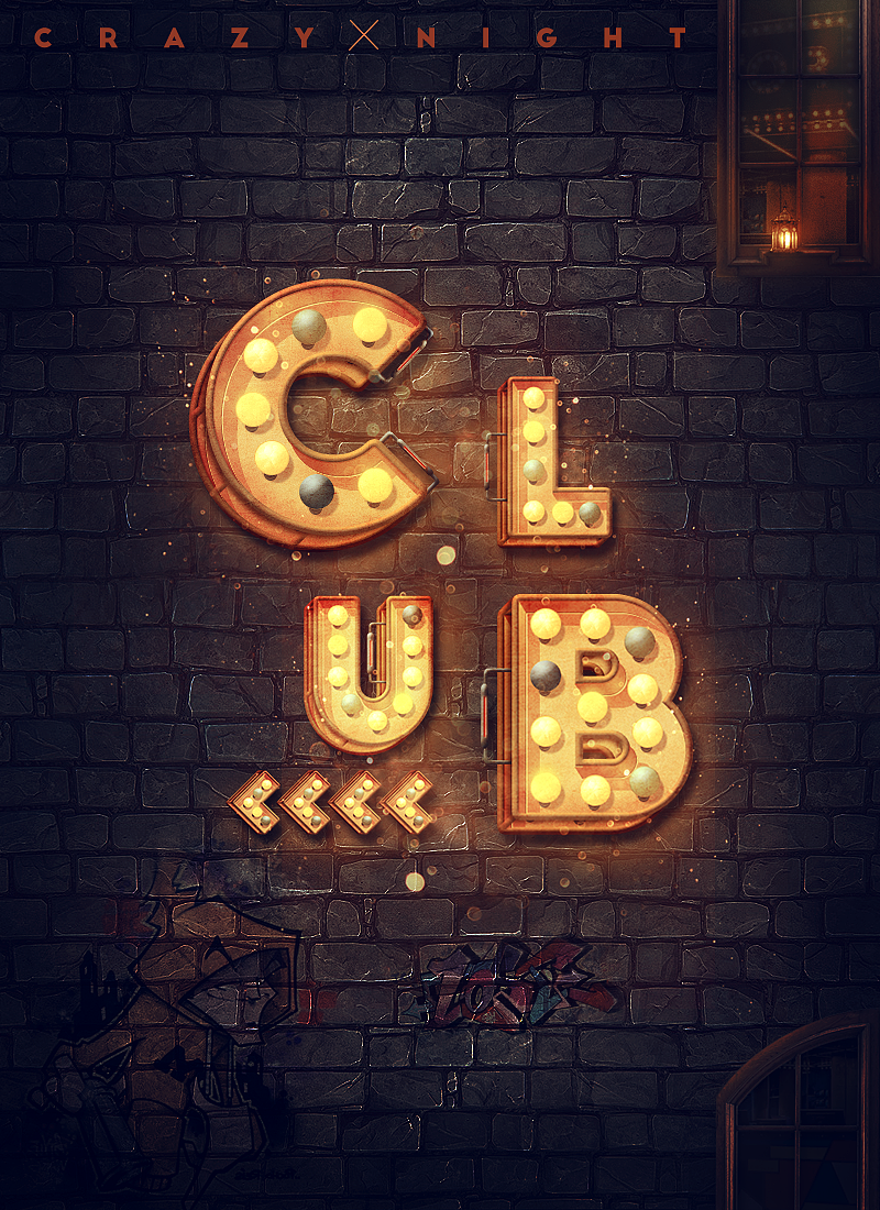 霓虹灯立体字（图ZNDg4NTU3NTI=） - 海报 - 站酷设计师bunny8原创素材 - 站酷ZCOOL