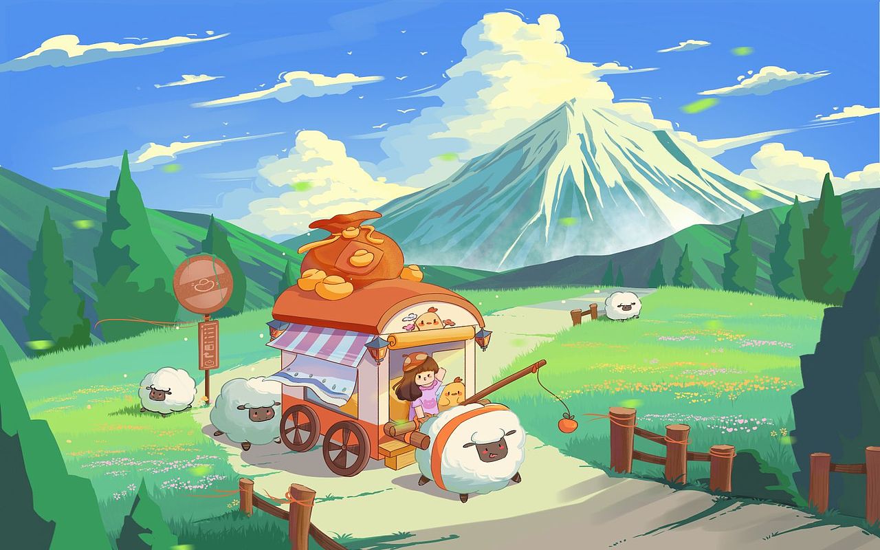 场景插画|咩咩站出发