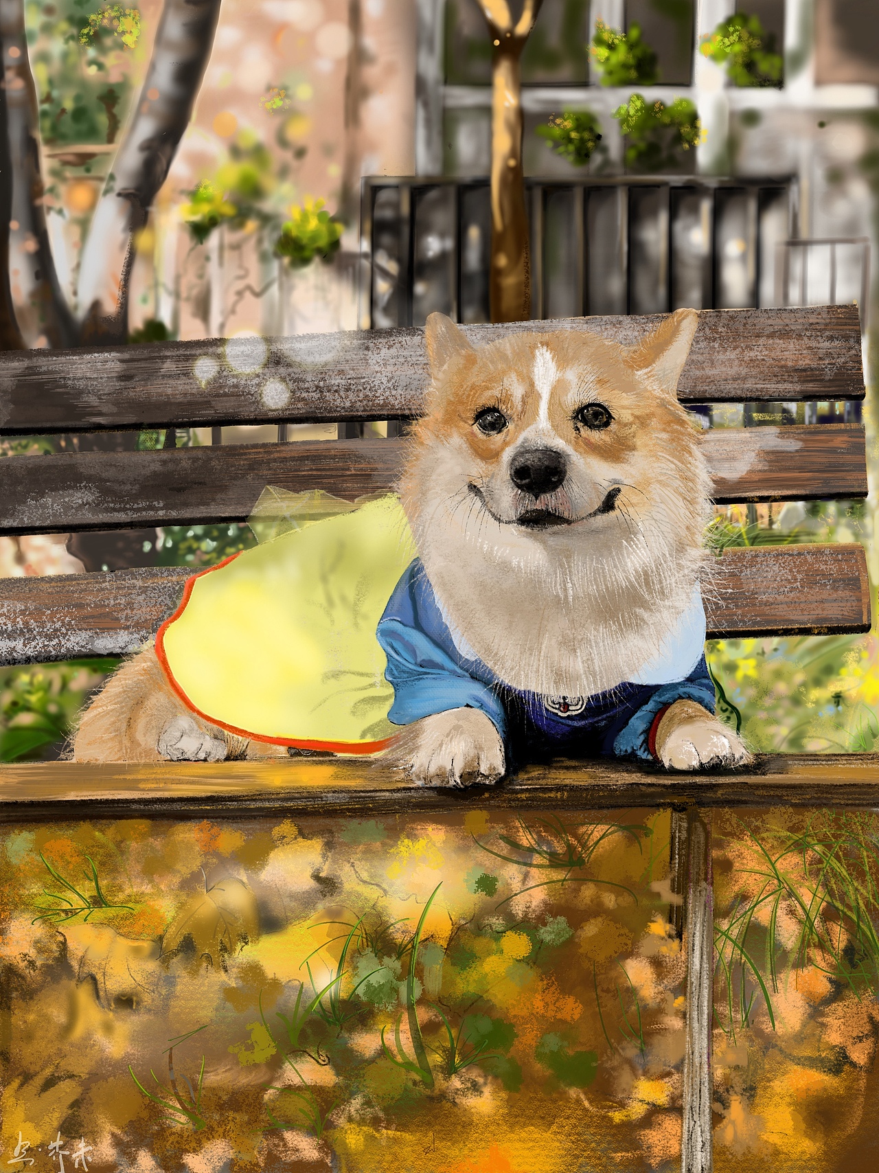 (welsh corgi pembroke )手绘（图ZMTk2MjQyMDEy） - 创作习作 - 站酷设计师66Eyosha原创素材 - 站酷ZCOOL