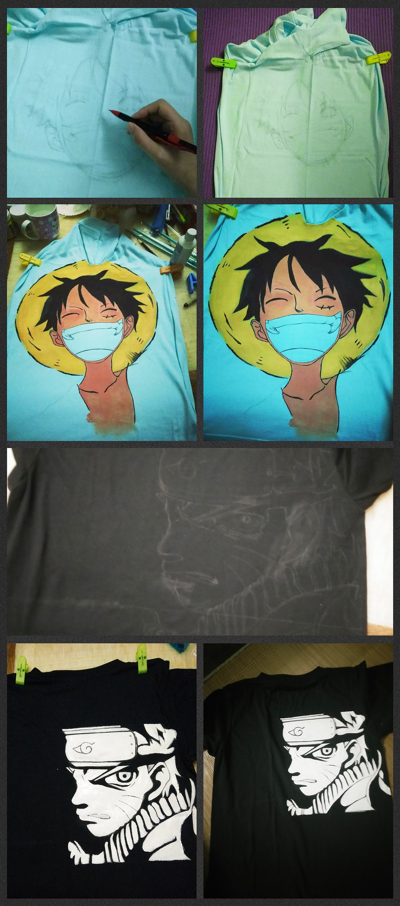 t恤衫手绘动漫人物