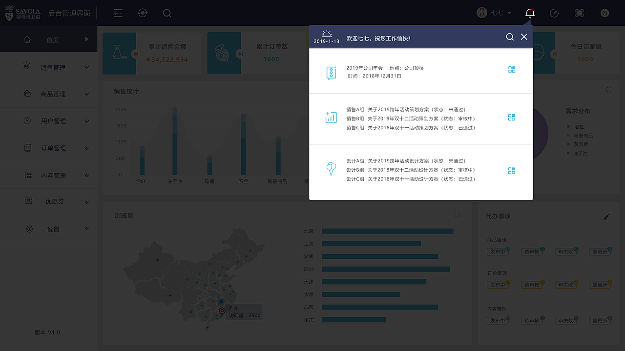 赛唯雅——后台页面的设计