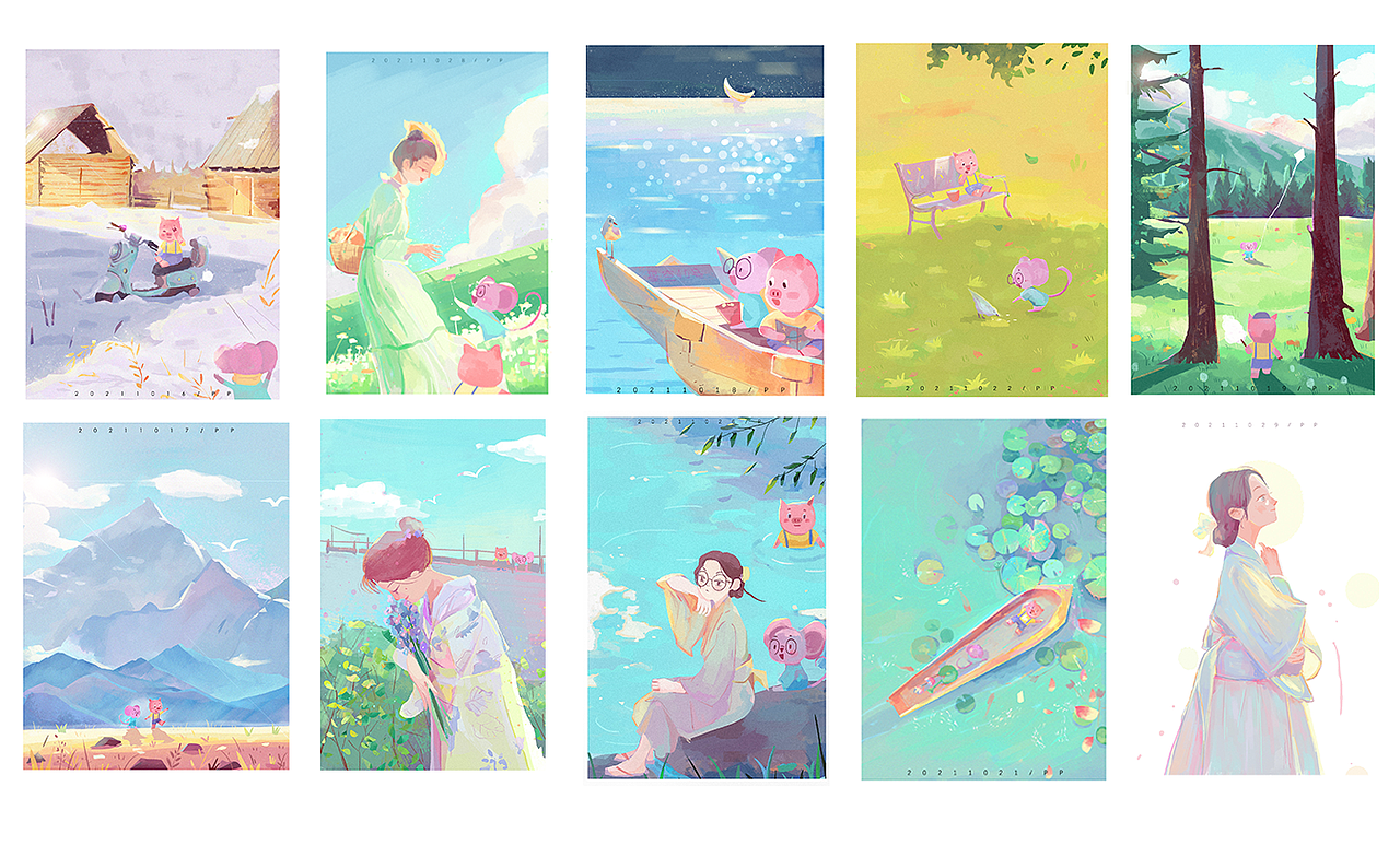 一周速涂（图ZMjc1OTIxMzU2） - 创作习作 - 站酷设计师阿屁peach原创素材 - 站酷ZCOOL