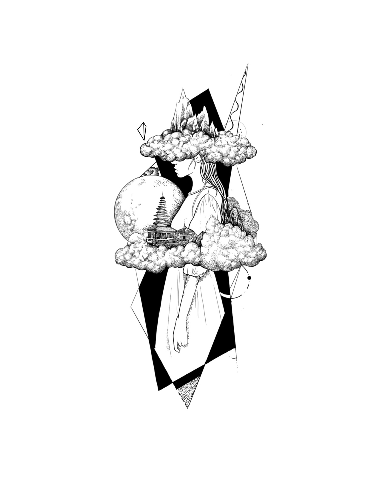 黑白风格图案插画设计|插画|新锐潮流插画|田伽敬 - 原创作品 - 站酷