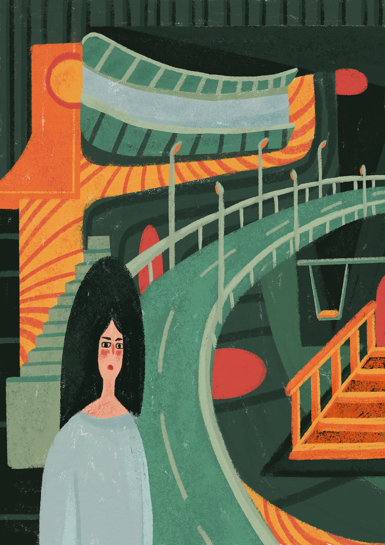 迷路的女性（图ZMjY2MzE2MDgw） - 艺术插画 - 站酷设计师艾玛爱画马原创素材 - 站酷ZCOOL