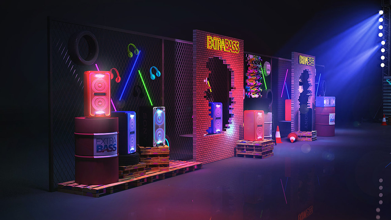 DJ路演设计效果图（图ZMTY4MDExMjg0） - 场景 - 站酷设计师3D设计师NG男原创素材 - 站酷ZCOOL