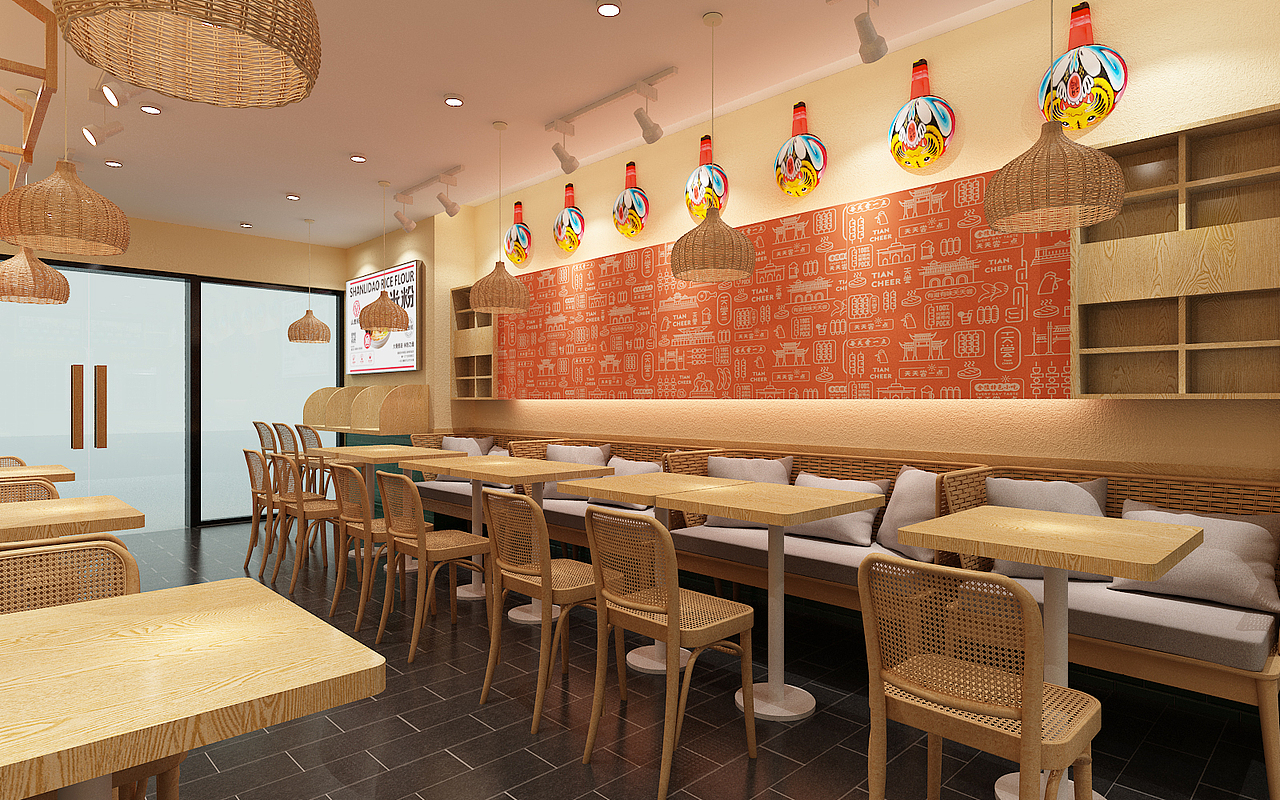 米线店店面设计（图ZMjQ0Mjk3NjY0） - 家装设计 - 站酷设计师星空工作室原创素材 - 站酷ZCOOL