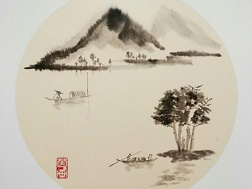 《水墨团扇》