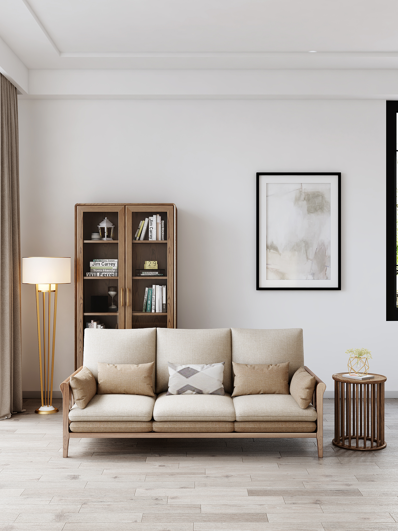 某电商家具产品渲染 - 实木沙发款（原木+梨花木）（图ZMjczNjMzMzQ0） - 场景 - 站酷设计师氷奈冰丶瞬原创素材 - 站酷ZCOOL