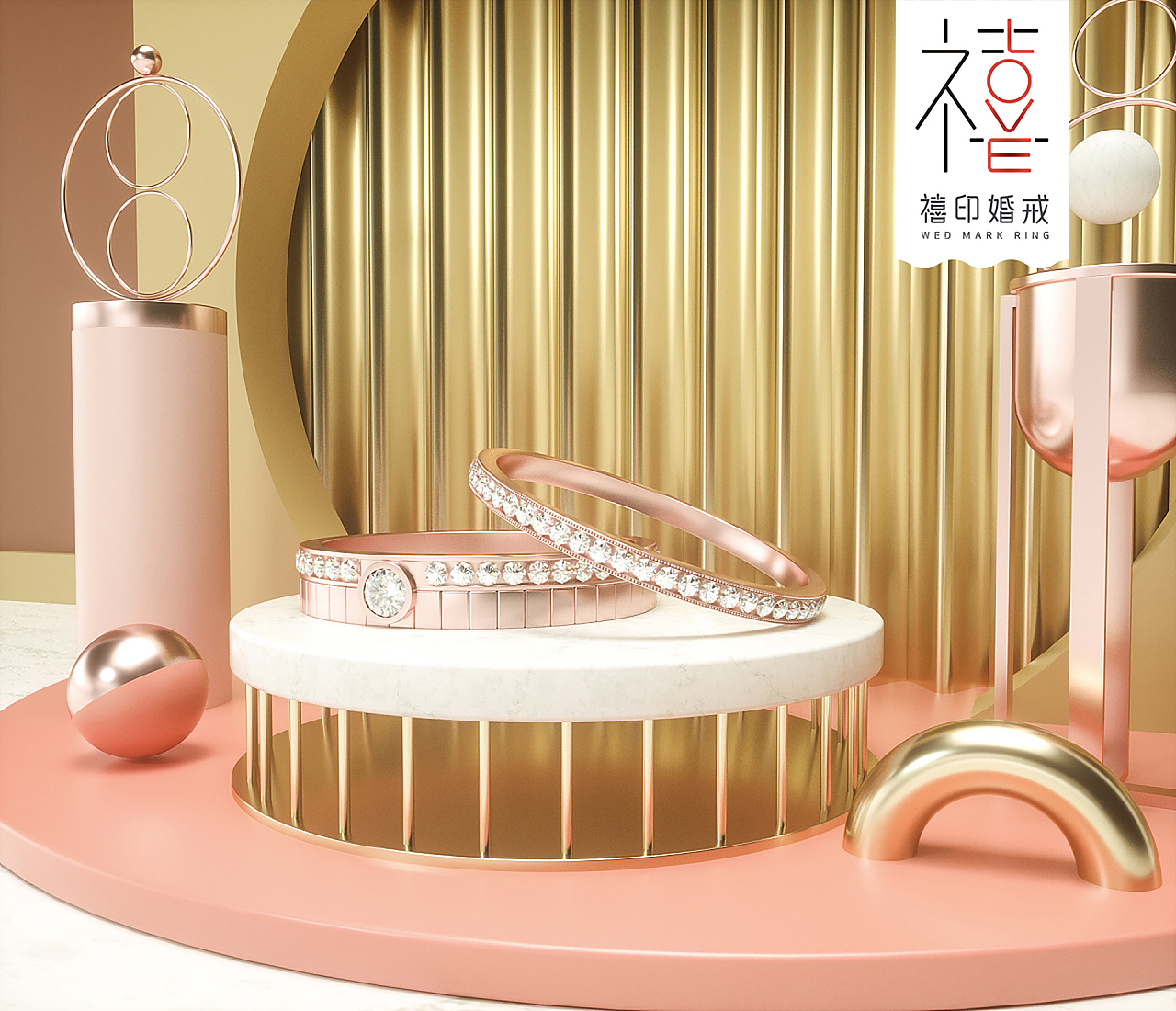 理念符號(hào)化，讓禧印成為情侶的愛情印記 | 禧印婚戒（圖ZMjMwODI2OTQ4） - Logo - 站酷設(shè)計(jì)師腦洞星球策略設(shè)計(jì)原創(chuàng)素材 - 站酷ZCOOL