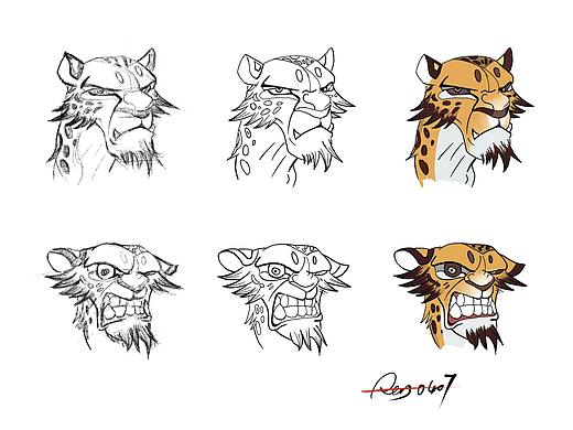 哪吒动画形象临摹练习