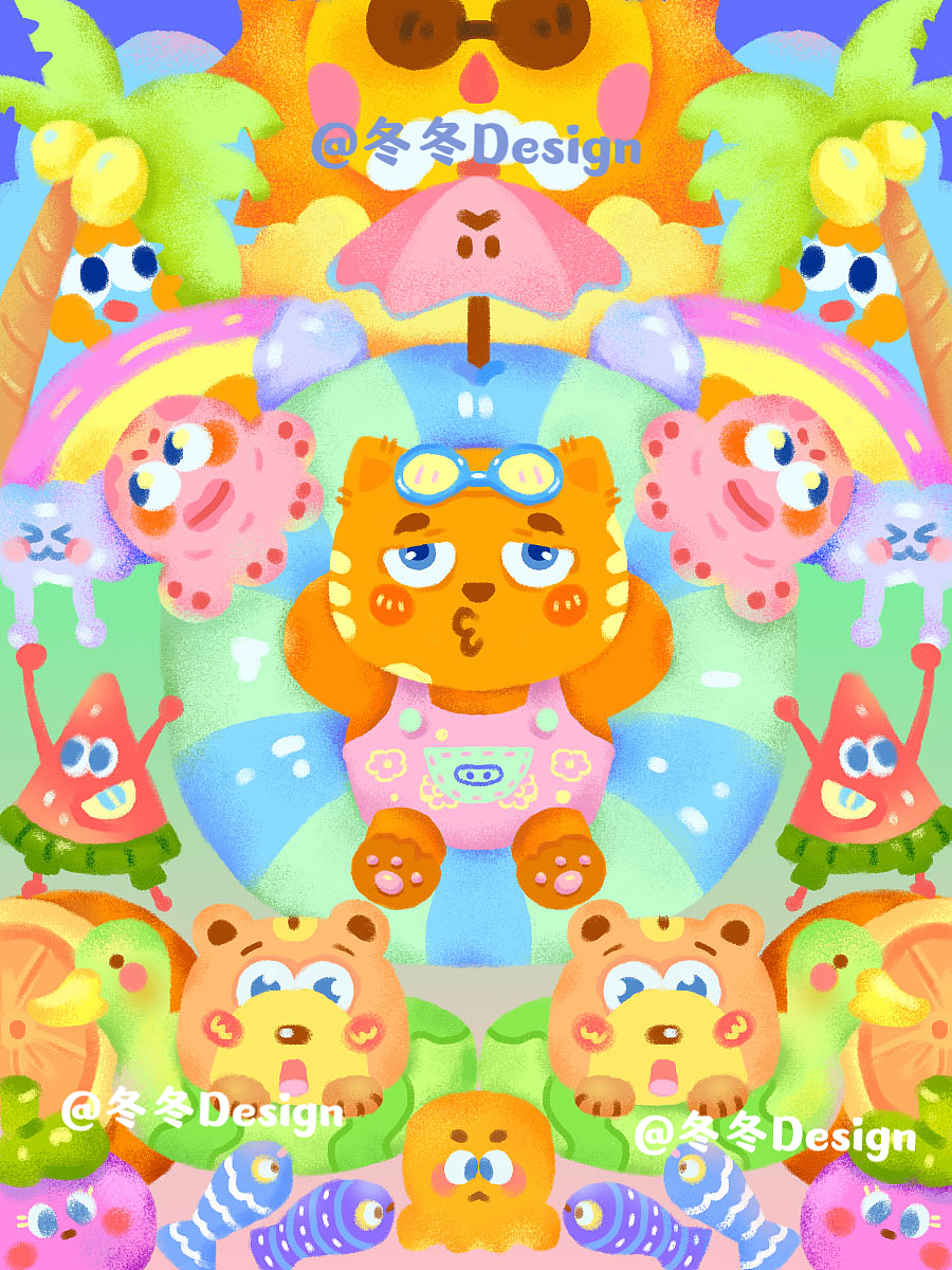 原创作品:儿童插画-春夏秋冬系列