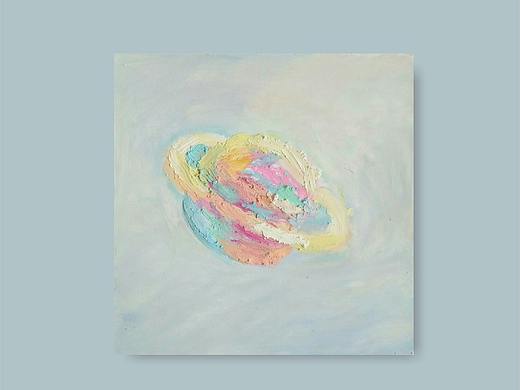 油画棒「奇奇怪怪的星球」。