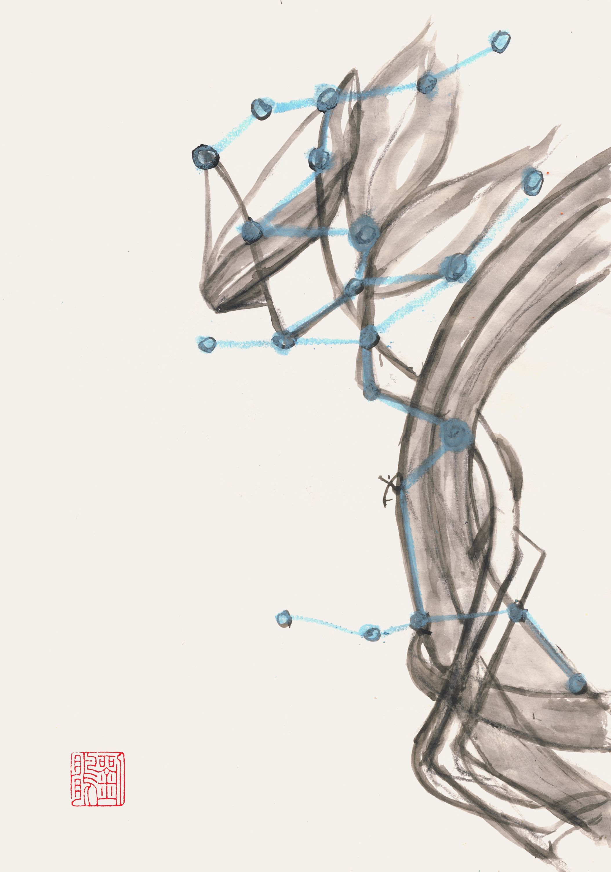 南方朱雀七宿之翼火蛇,属火,为蛇,为南方朱雀第六宿