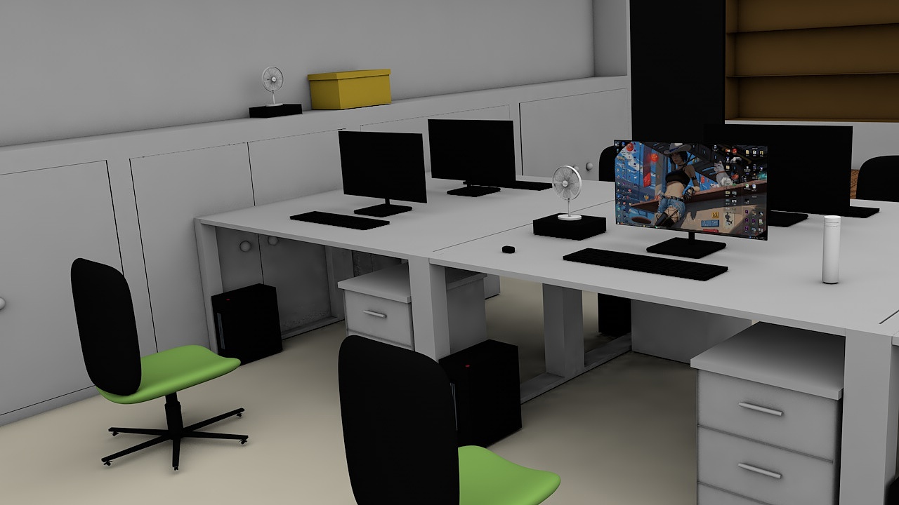 c4d办公室|三维|场景|轻悦设计 - 原创作品 - 站酷 (zcool)