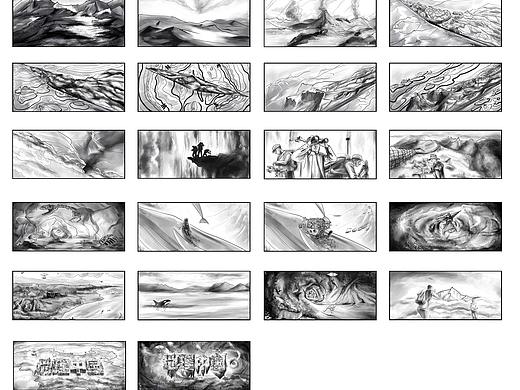 手绘 商业插画 影视 电影 分镜 分镜头故事脚本TVC广告
