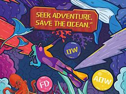 2020 PADI周边帆布袋插画