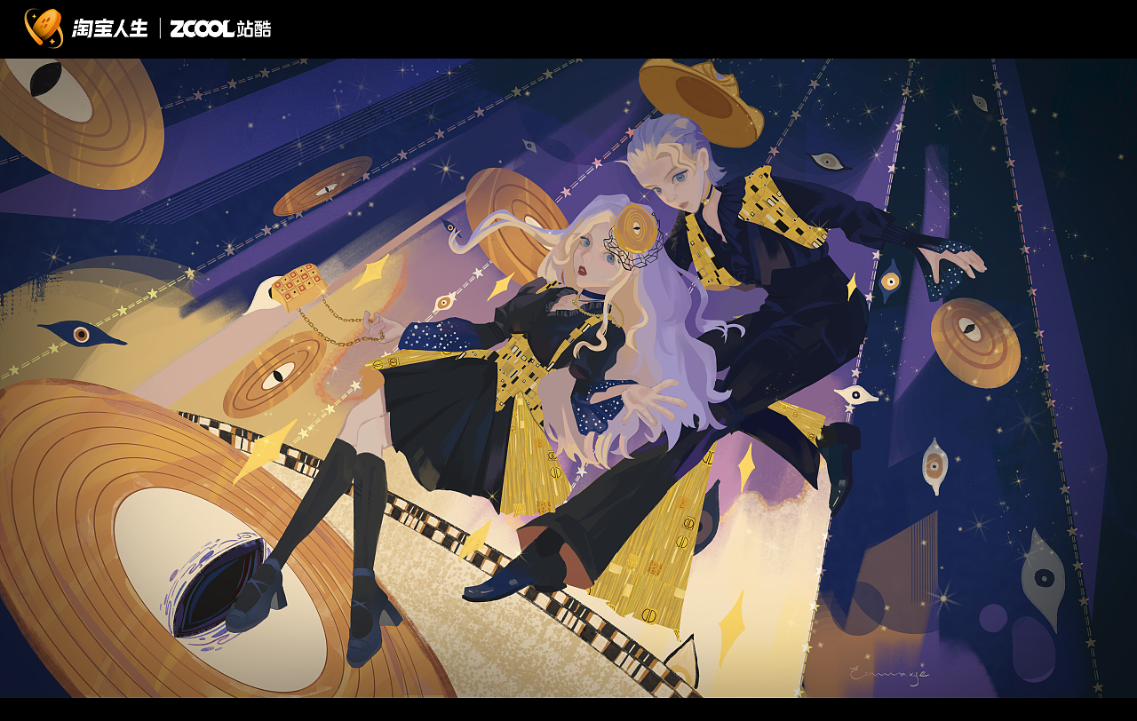 淘宝人生×西方名画 虚拟时装设计大赛 金色狂想（图ZMzIyODg2MjI0） - 商业插画 - 站酷设计师西野xye原创素材 - 站酷ZCOOL