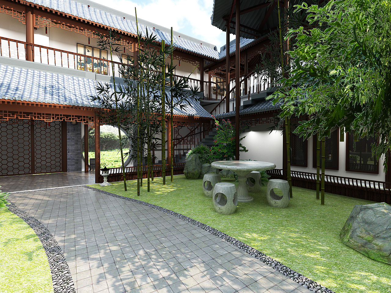 益阳7000平中式养老院复古式庭院深深深几许