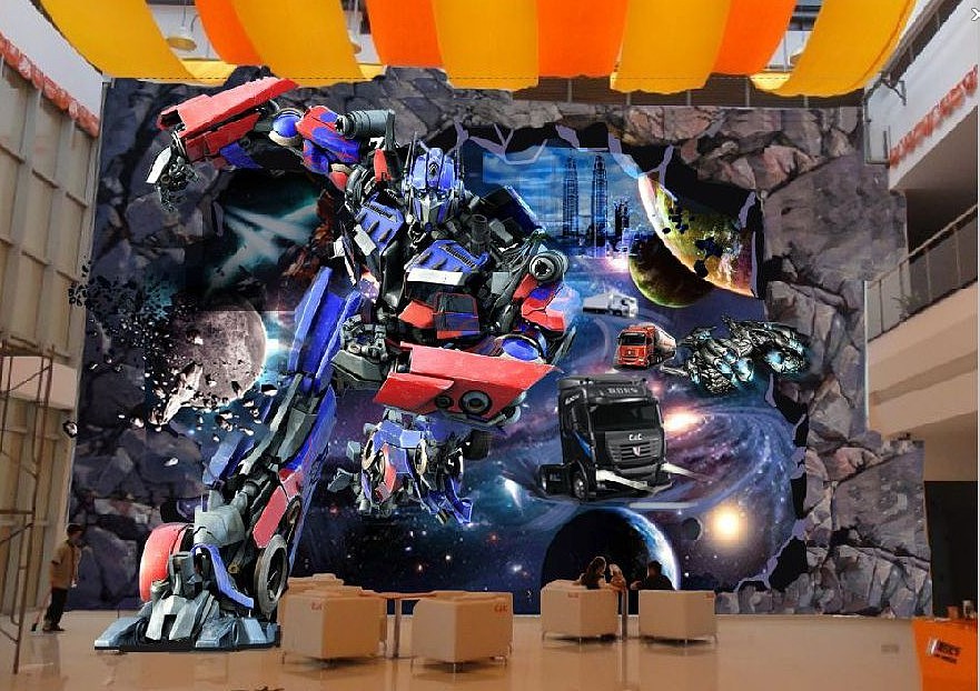 巨型3D立体壁画《变形飞车》作品设计方案播安飞天手绘3D画-3D画，3D-Painting，3D地画（图ZMTU0MjY5NTI=） - 绘画 - 站酷设计师播安飞天3d地画原创素材 - 站酷ZCOOL