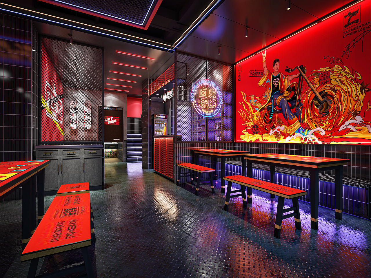 灶门坎卤味烧烤 | 餐饮品牌空间设计