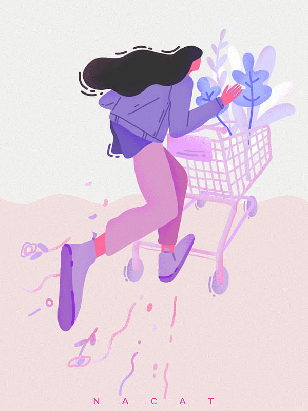 女郎的日常（图ZMTM2NTYyOTA4） - 商业插画 - 站酷设计师nacat瓜盗盗原创素材 - 站酷ZCOOL