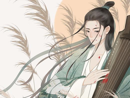 新锐古风插画-抚琴绘长歌