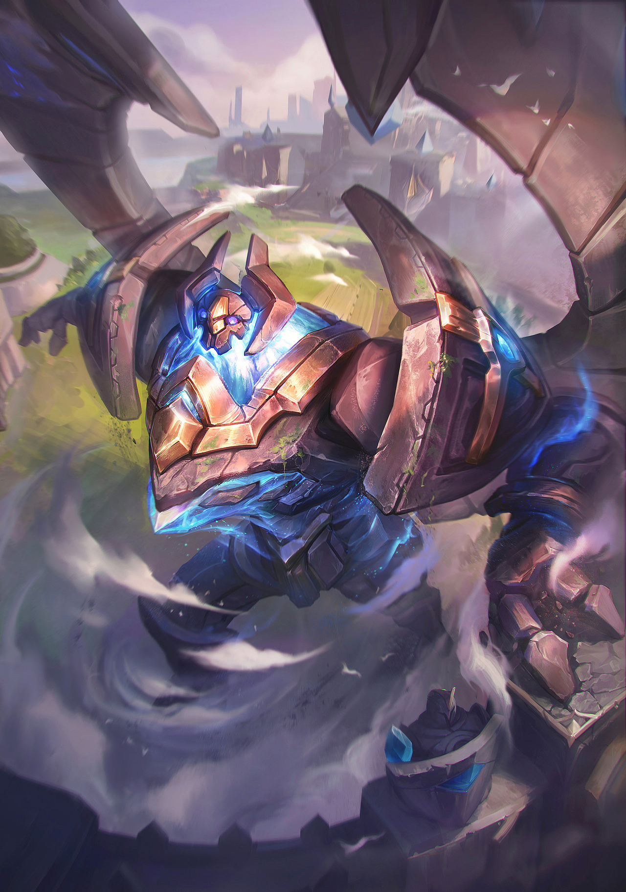 加里奥  幽蓝梦魇皮肤同人,附过程图中间改过一版方案深圳/插画师/1年