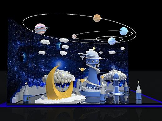 航天航空美陈设计3D效果图   展示展会展厅设计效果图