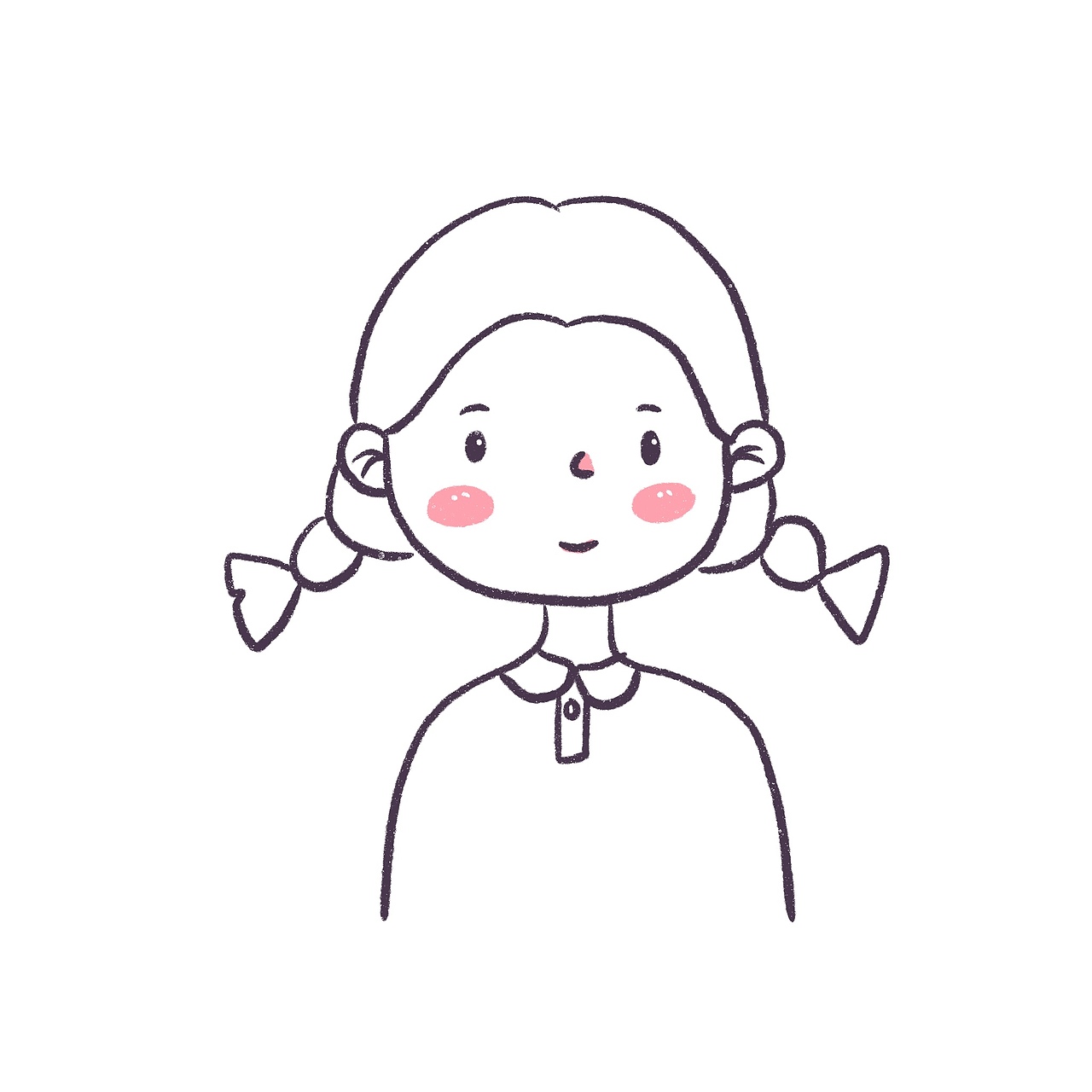 花栀子插画简笔画女生头像