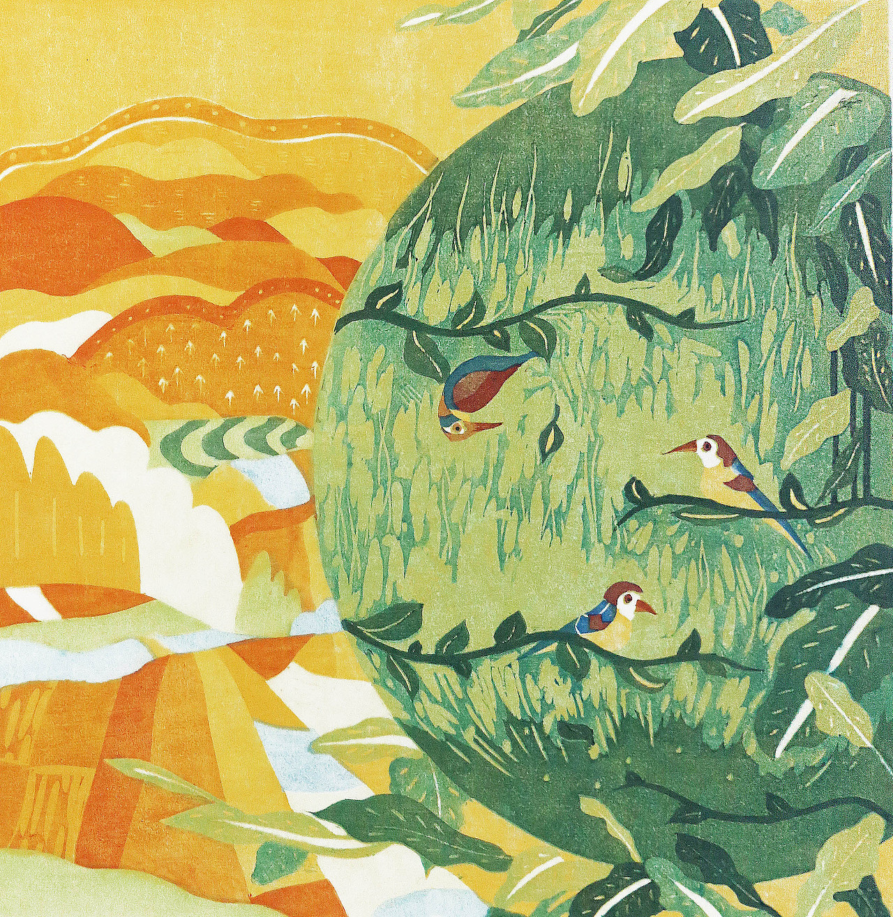 水印版画系列——《川游》、《曙分》、《梦境》、《云抹》（图ZNDQxMTk0MDA=） - 绘画 - 站酷设计师纠结de蘑菇頭原创素材 - 站酷ZCOOL