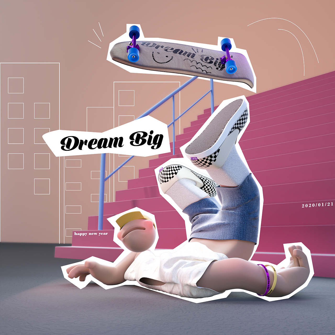 Skateboy Bob/2020/去梦里云滑板（图ZMjAyMDI5NzMy） - 人物/生物 - 站酷设计师q1lin原创素材 - 站酷ZCOOL