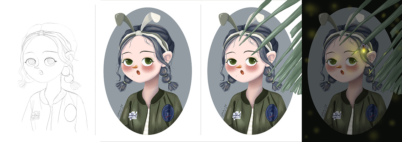 给朋友画的小头像（图ZMjAyNTg1NDA4） - 创作习作 - 站酷设计师插画小厨娘原创素材 - 站酷ZCOOL