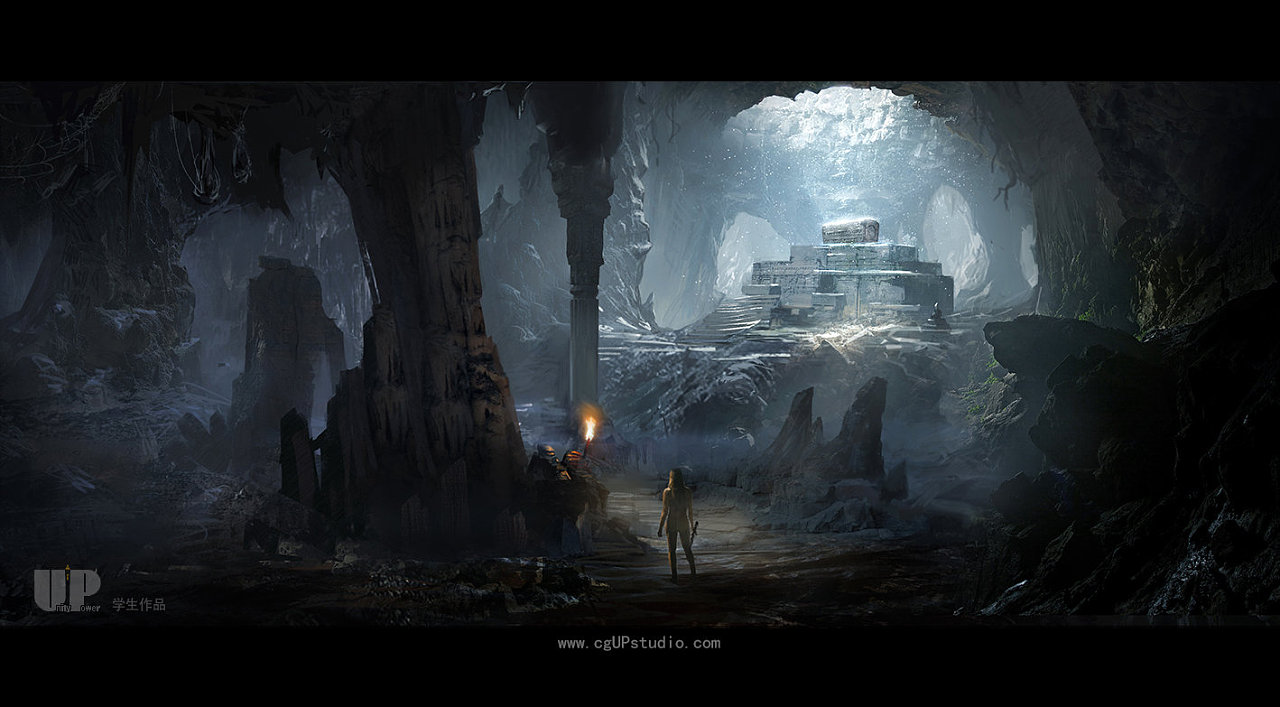 up studio 影视概念设计班盗墓题材学生作品气氛图