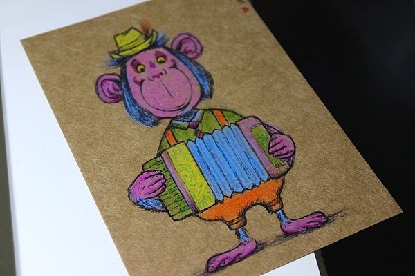 纯手绘明信片/新年祝福/圣诞贺卡/雪