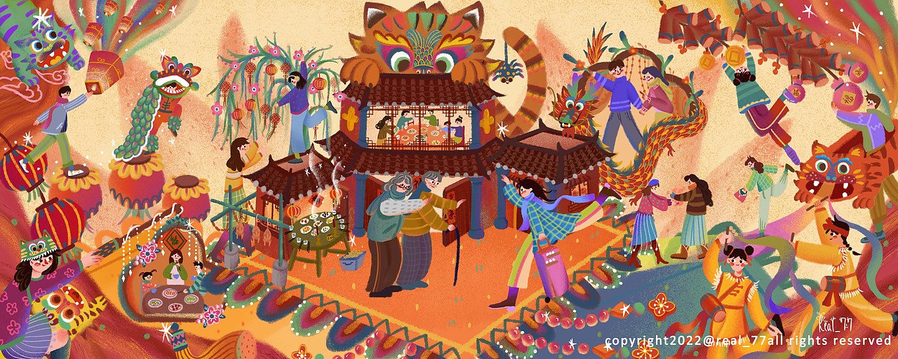 一起和虎虎们过新年（图ZMjg2NjI5NTgw） - 创作习作 - 站酷设计师Real_77原创素材 - 站酷ZCOOL