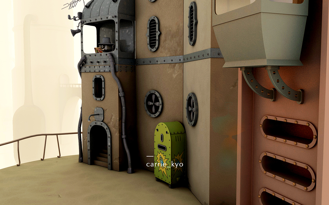 C4D/机械迷城场景建模（图ZMTE1ODAxNTAw） - 场景 - 站酷设计师carrie_kyo原创素材 - 站酷ZCOOL