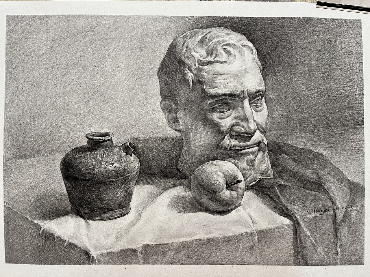 原创作品纯艺术绘画考研备考素描作品静物写生个人成长素描静物练习22