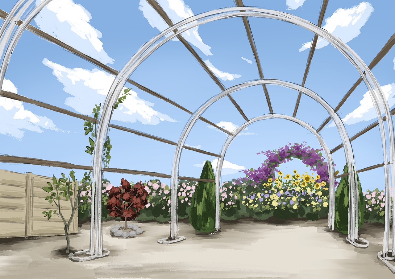 【治愈的花园】种两棵紫藤(插画)