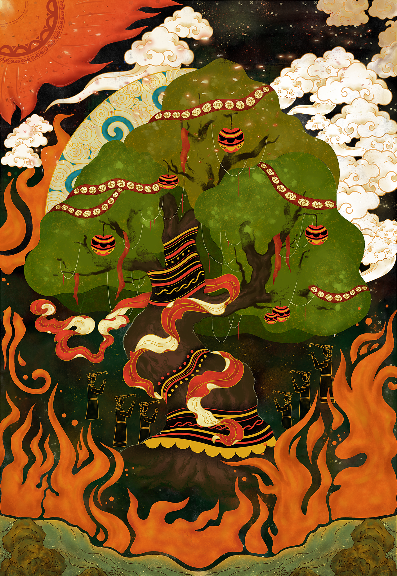 推荐原创-插画-商业插画山川草木岚月,禁止转载-禁止商业用途-禁止