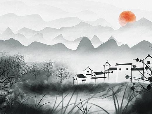 水墨插画习作