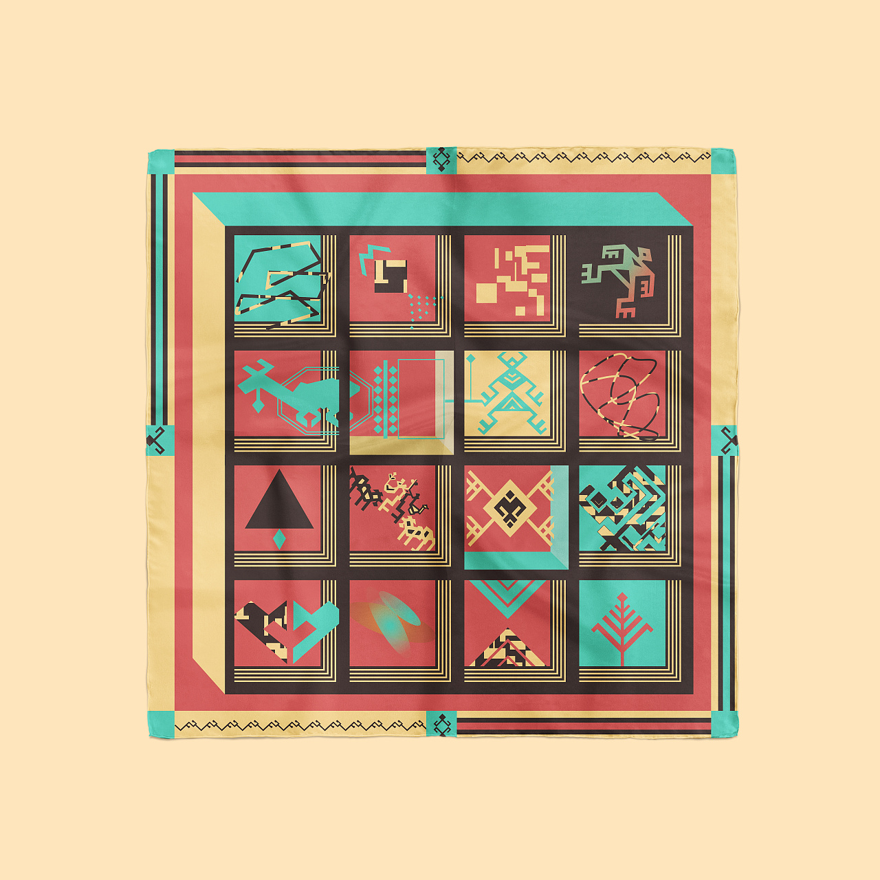 海南黎族丝巾设计